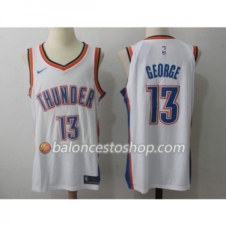 Camiseta Hombre NBA Oklahoma City Thunder Paul George 13 Nike 2017-18 Blanco Swingman Camiseta Hombre NBA Oklahoma City Thunder Paul George 13 Nike 2017-18 Blanco Swingman